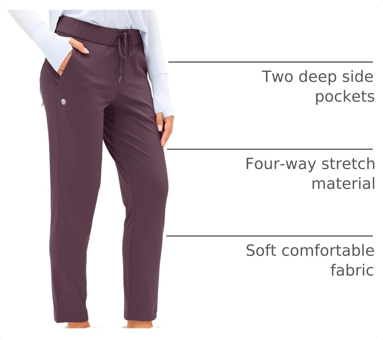 image:imageG Gradual Womens Pants with Deep Pockets 78 Stretch Ankle Sweatpants Golf Athletic Travel Lounge Business Casual Butter Soft 4way Stretch Wash and Dry Well Flattering LightweightWine Red