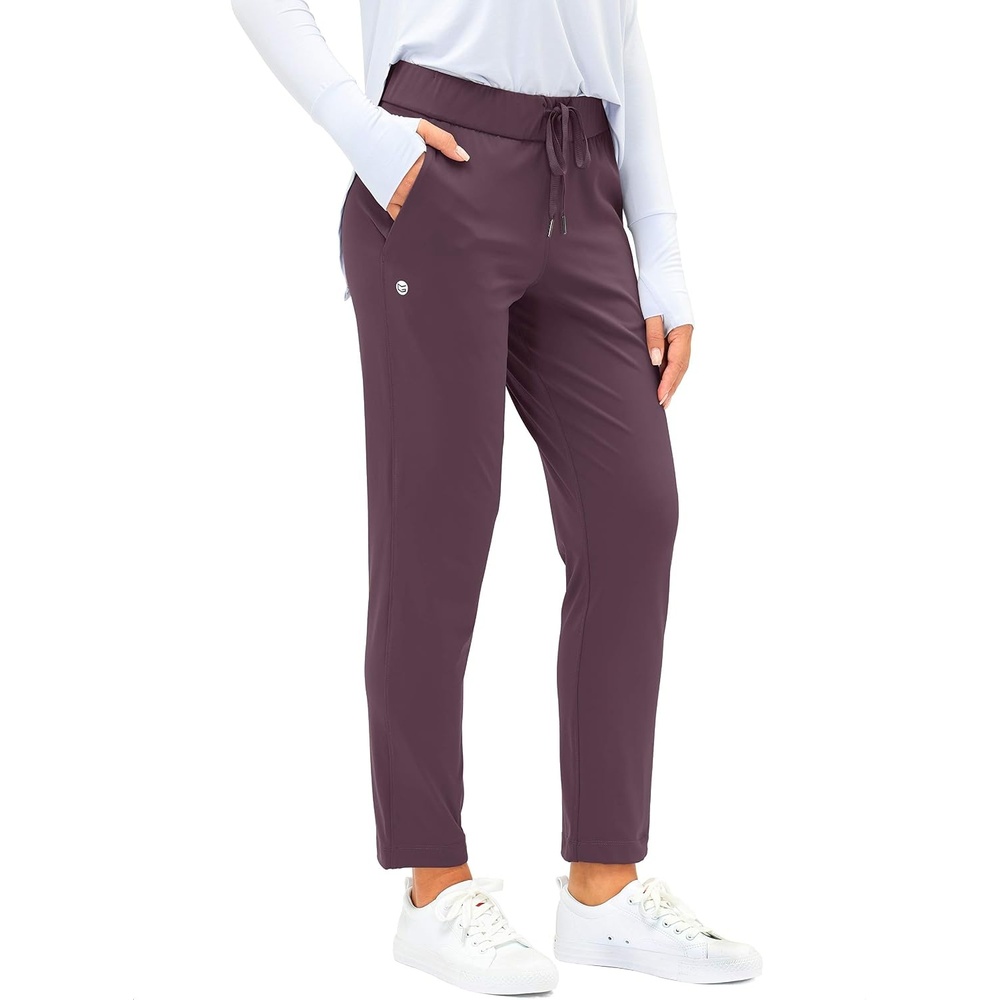 image:imageG Gradual Womens Pants with Deep Pockets 78 Stretch Ankle Sweatpants Golf Athletic Travel Lounge Business Casual Butter Soft 4way Stretch Wash and Dry Well Flattering LightweightWine Red