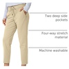 G Gradual Women’s Pants with Deep Pockets 7/8 Stretch Ankle Sweatpants | Golf, Athletic, Travel, Lounge, Business Casual, Butter Soft, 4-way Stretch, Wash and Dry Well, Flattering, Lightweight(Khaki)