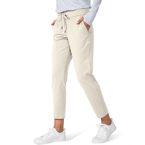G Gradual Women’s Pants with Deep Pockets 7/8 Stretch Ankle Sweatpants | Golf, Athletic, Travel, Lounge, Business Casual, Butter Soft, 4-way Stretch, Wash and Dry Well, Flattering, Lightweight(Light Khaki)