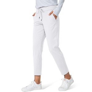 G Gradual Women’s Pants with Deep Pockets 7/8 Stretch Ankle Sweatpants | Golf, Athletic, Travel, Lounge, Business Casual, Butter Soft, 4-way Stretch, Wash and Dry Well, Flattering, Lightweight(White)
