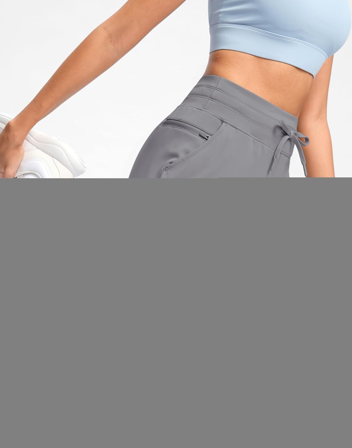 image:imageG Gradual Womens 5 Athletic Running Shorts with Zip Pockets Stretchy Quick Dry High Waisted for Workout Gym HikingLight Grey
