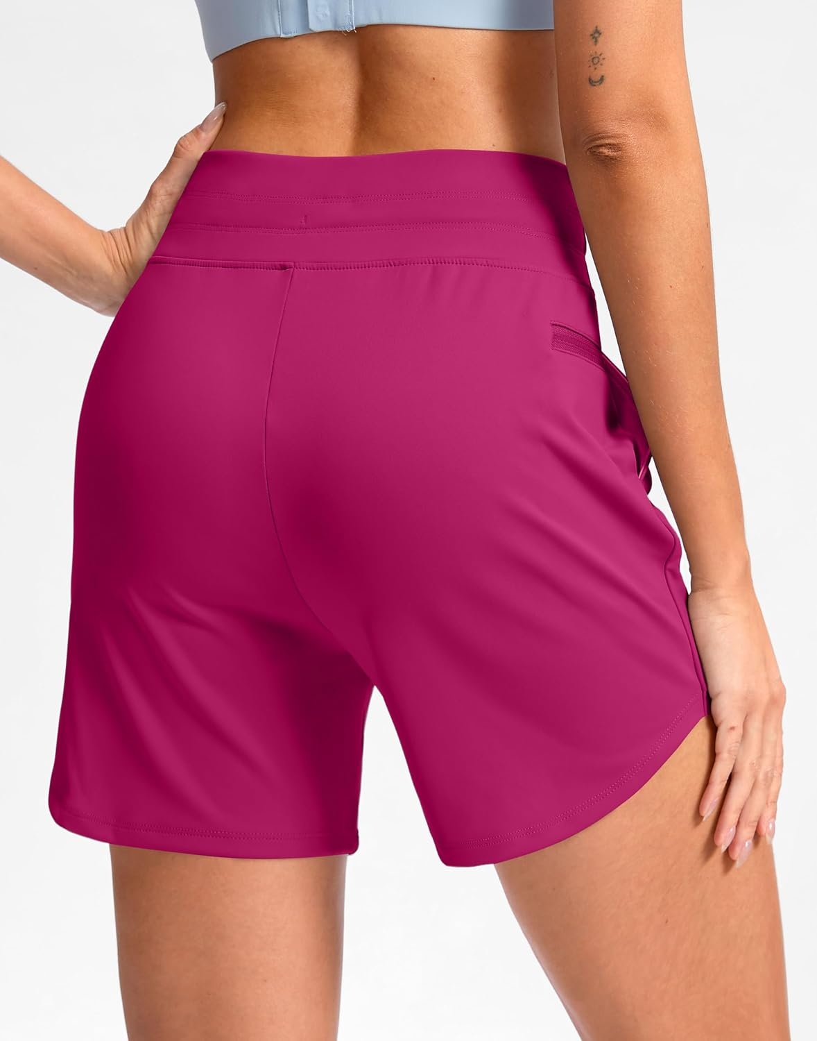 image:imageG Gradual Womens 5 Athletic Running Shorts with Zip Pockets Stretchy Quick Dry High Waisted for Workout Gym HikingRose