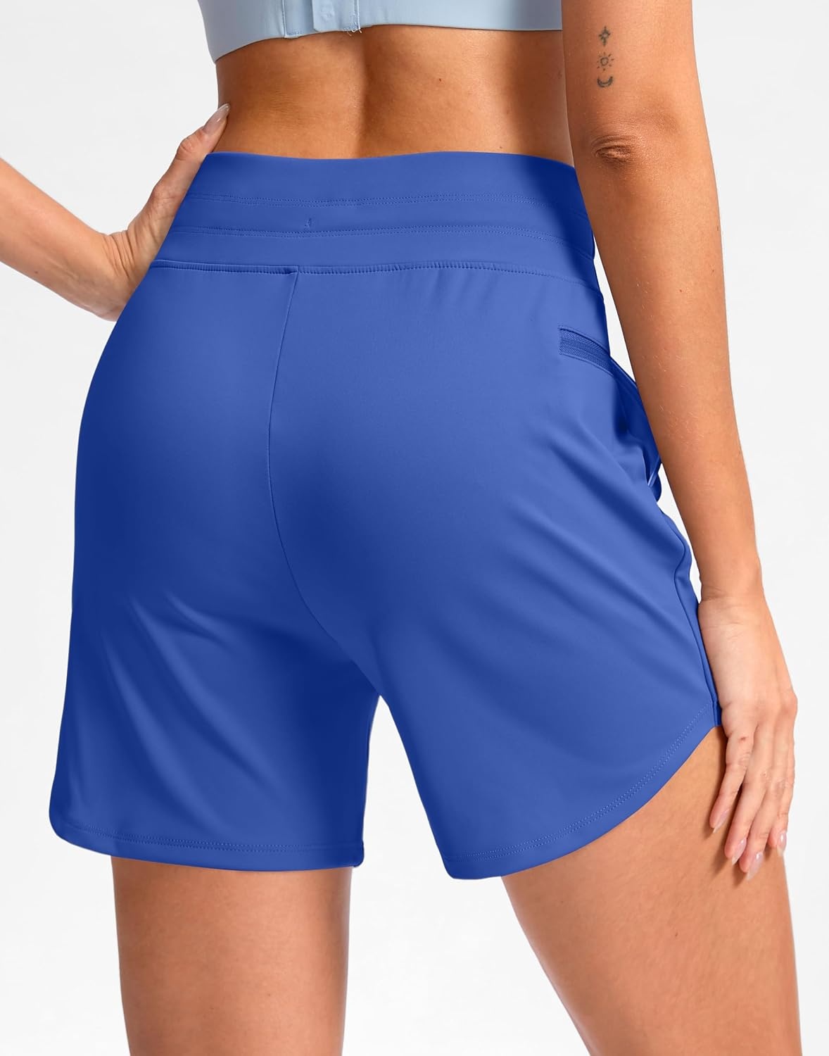 image:imageG Gradual Womens 5 Athletic Running Shorts with Zip Pockets Stretchy Quick Dry High Waisted for Workout Gym HikingRoyal Blue