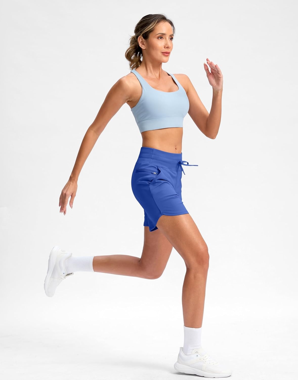 image:imageG Gradual Womens 5 Athletic Running Shorts with Zip Pockets Stretchy Quick Dry High Waisted for Workout Gym HikingRoyal Blue