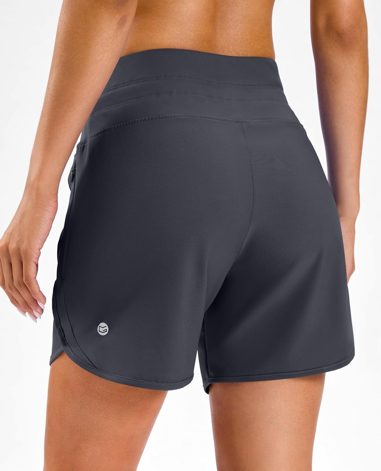 image:imageG Gradual Womens 57 Athletic Gym Running Shorts with Zipper PocketsCharcoal