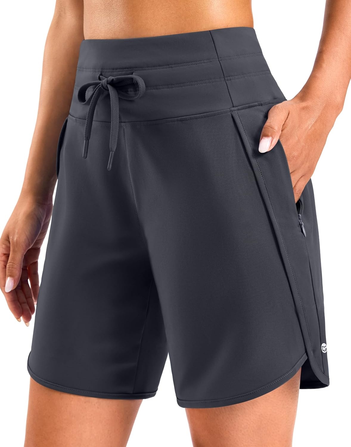 image:imageG Gradual Womens 57 Athletic Gym Running Shorts with Zipper PocketsCharcoal