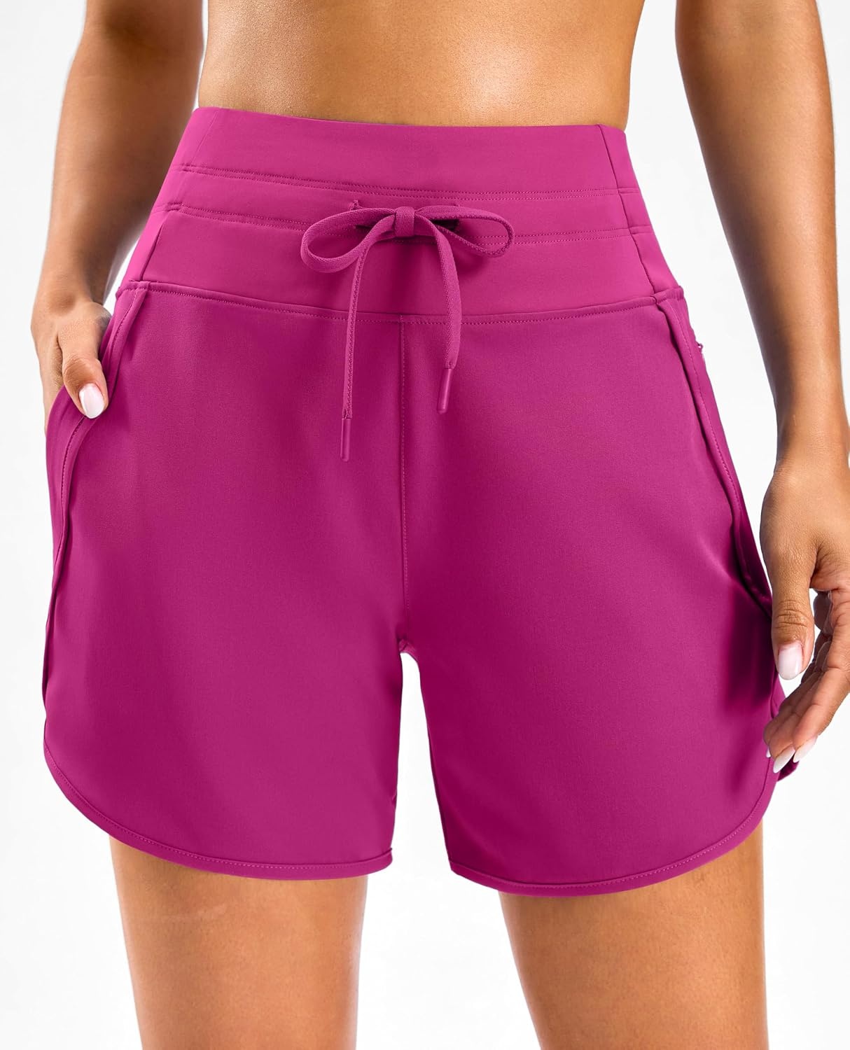 image:imageG Gradual Womens 57 Athletic Gym Running Shorts with Zipper PocketsRose
