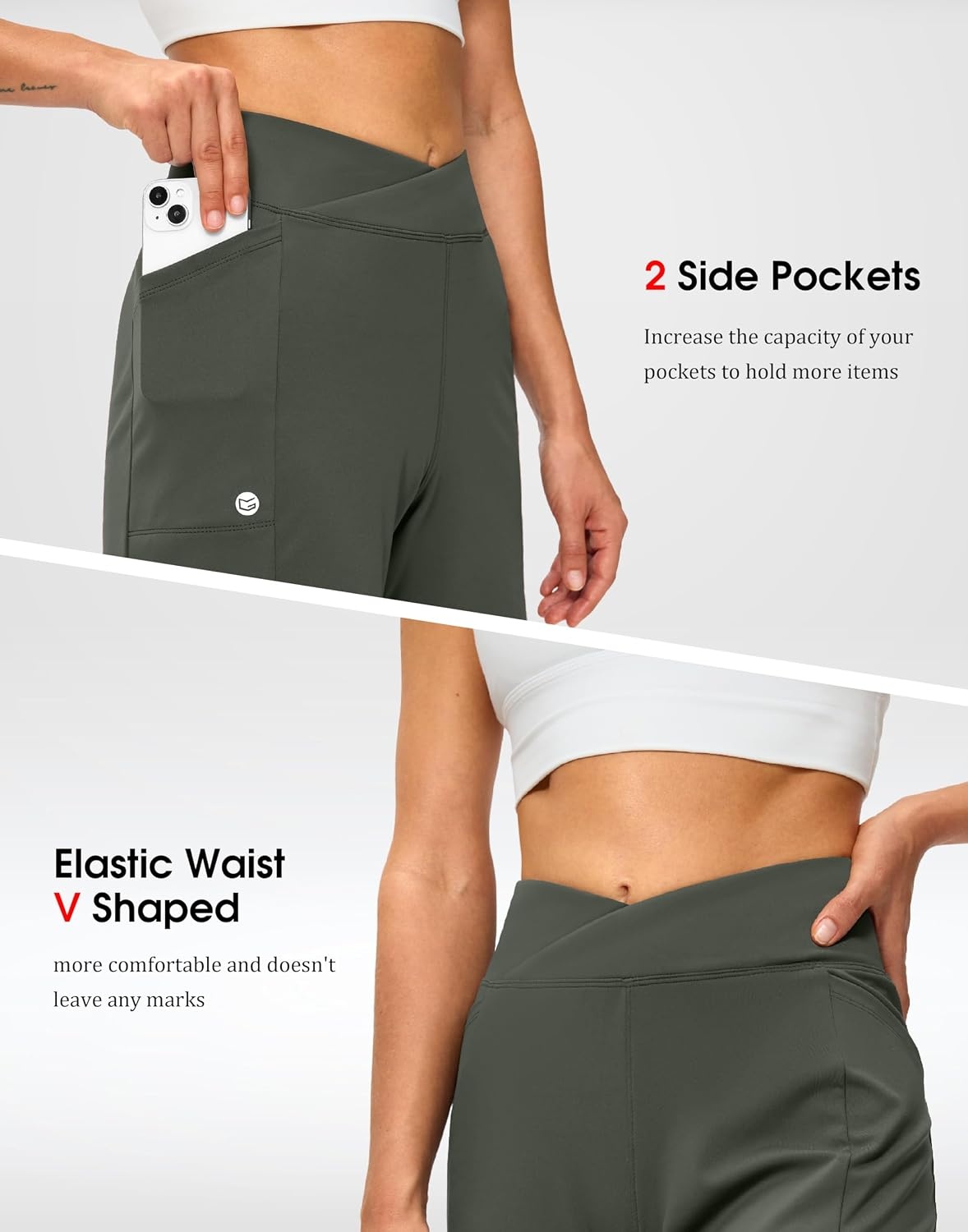 image:imageG Gradual Womens Athletic Shorts 6 High Waisted Casual Shorts for WomenAlmond Green