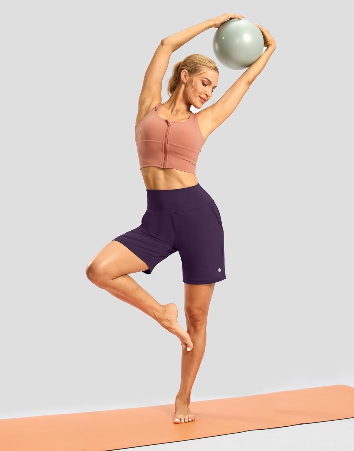 image:imageG Gradual Womens Athletic Shorts 7 Inch with Zipper PocketPurple