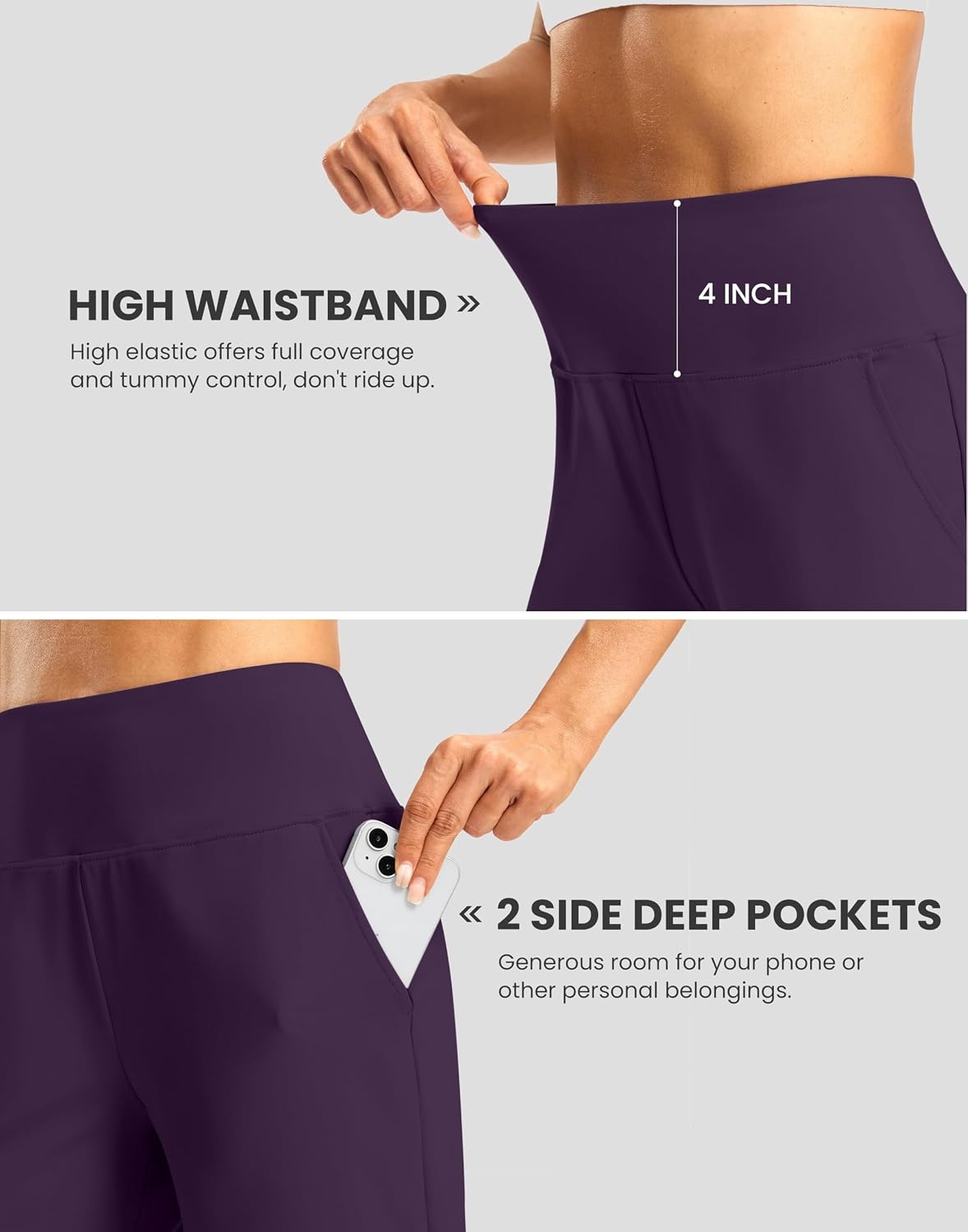 image:imageG Gradual Womens Athletic Shorts 7 Inch with Zipper PocketPurple