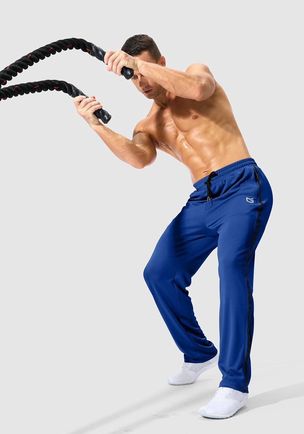image:imageMens Athletic Sweatpants with Zipper Pockets Lightweight Workout PantsDark Blue