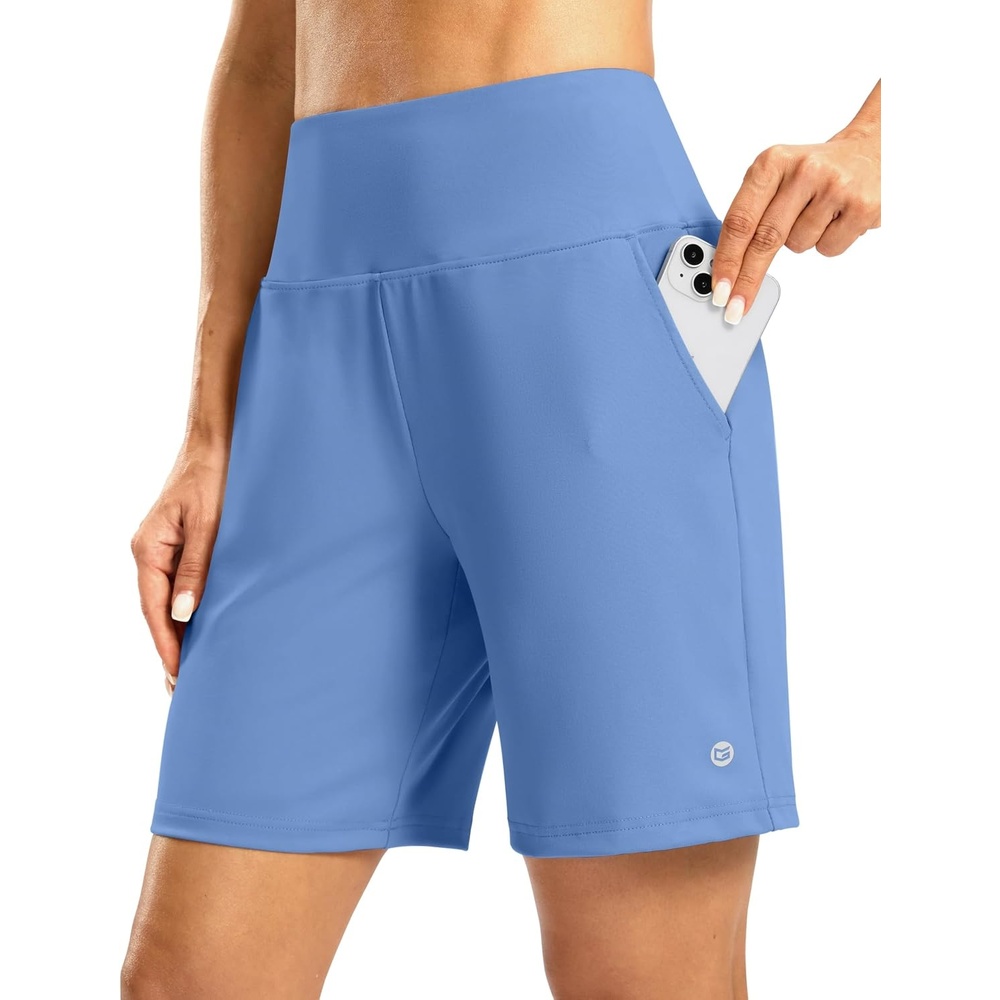 image:imageG Gradual Womens Athletic Shorts 7 Inch with Zipper PocketHaze Blue