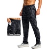 G Gradual Men’s Fleece Lined Winter Pants with 3 Zipper Pockets(Grey Camo)