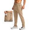 G Gradual Men’s Fleece Lined Winter Pants with 3 Zipper Pockets(Khaki)