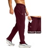 G Gradual Men’s Fleece Lined Winter Pants with 3 Zipper Pockets(Wine)