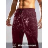 G Gradual Men’s Fleece Lined Winter Pants with 3 Zipper Pockets(Wine)
