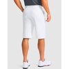 G Gradual Men’s Golf Shorts with 4 Pockets 11 Inch Inseam Casual Shorts(White)