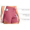 G Gradual Women’s 5″ Athletic Running Shorts with Zip Pockets Stretchy Quick Dry High Waisted for Workout Gym Hiking(Berry Rose)
