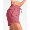 G Gradual Women’s 5″ Athletic Running Shorts with Zip Pockets Stretchy Quick Dry High Waisted for Workout Gym Hiking(Berry Rose)