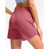 G Gradual Women’s 5″ Athletic Running Shorts with Zip Pockets Stretchy Quick Dry High Waisted for Workout Gym Hiking(Berry Rose)