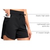 G Gradual Women’s 5″ Athletic Running Shorts with Zip Pockets Stretchy Quick Dry High Waisted for Workout Gym Hiking(Black)