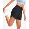G Gradual Women’s 5″ Athletic Running Shorts with Zip Pockets Stretchy Quick Dry High Waisted for Workout Gym Hiking(Black)