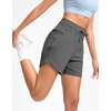G Gradual Women’s 5″ Athletic Running Shorts with Zip Pockets Stretchy Quick Dry High Waisted for Workout Gym Hiking(Charcoal)