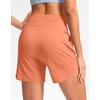 G Gradual Women’s 5″ Athletic Running Shorts with Zip Pockets Stretchy Quick Dry High Waisted for Workout Gym Hiking(Coral)