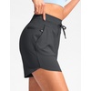 G Gradual Women’s 5″ Athletic Running Shorts with Zip Pockets Stretchy Quick Dry High Waisted for Workout Gym Hiking(Dark Grey)