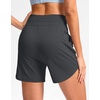 G Gradual Women’s 5″ Athletic Running Shorts with Zip Pockets Stretchy Quick Dry High Waisted for Workout Gym Hiking(Dark Grey)