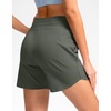 G Gradual Women’s 5″ Athletic Running Shorts with Zip Pockets Stretchy Quick Dry High Waisted for Workout Gym Hiking(Grey Sage)