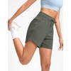 G Gradual Women’s 5″ Athletic Running Shorts with Zip Pockets Stretchy Quick Dry High Waisted for Workout Gym Hiking(Grey Sage)