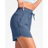 G Gradual Women’s 5″ Athletic Running Shorts with Zip Pockets Stretchy Quick Dry High Waisted for Workout Gym Hiking(Haze Blue)