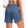G Gradual Women’s 5″ Athletic Running Shorts with Zip Pockets Stretchy Quick Dry High Waisted for Workout Gym Hiking(Haze Blue)