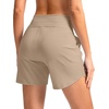 G Gradual Women’s 5″ Athletic Running Shorts with Zip Pockets Stretchy Quick Dry High Waisted for Workout Gym Hiking(Khaki)