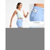 G Gradual Women’s 5″ Athletic Running Shorts with Zip Pockets Stretchy Quick Dry High Waisted for Workout Gym Hiking(Light Blue)