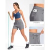 G Gradual Women’s 5″ Athletic Running Shorts with Zip Pockets Stretchy Quick Dry High Waisted for Workout Gym Hiking(Light Grey)