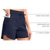 G Gradual Women’s 5″ Athletic Running Shorts with Zip Pockets Stretchy Quick Dry High Waisted for Workout Gym Hiking(Navy)