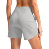 G Gradual Women’s 5″ Athletic Running Shorts with Zip Pockets Stretchy Quick Dry High Waisted for Workout Gym Hiking(Pale)