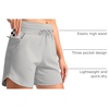 G Gradual Women’s 5″ Athletic Running Shorts with Zip Pockets Stretchy Quick Dry High Waisted for Workout Gym Hiking(Pale)