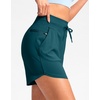 G Gradual Women’s 5″ Athletic Running Shorts with Zip Pockets Stretchy Quick Dry High Waisted for Workout Gym Hiking(Peacock Green)
