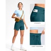 G Gradual Women’s 5″ Athletic Running Shorts with Zip Pockets Stretchy Quick Dry High Waisted for Workout Gym Hiking(Peacock Green)
