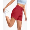 G Gradual Women’s 5″ Athletic Running Shorts with Zip Pockets Stretchy Quick Dry High Waisted for Workout Gym Hiking(Red)
