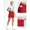 G Gradual Women’s 5″ Athletic Running Shorts with Zip Pockets Stretchy Quick Dry High Waisted for Workout Gym Hiking(Red)