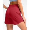 G Gradual Women’s 5″ Athletic Running Shorts with Zip Pockets Stretchy Quick Dry High Waisted for Workout Gym Hiking(Red)