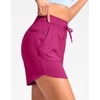 G Gradual Women’s 5″ Athletic Running Shorts with Zip Pockets Stretchy Quick Dry High Waisted for Workout Gym Hiking(Rose)