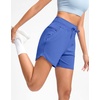 G Gradual Women’s 5″ Athletic Running Shorts with Zip Pockets Stretchy Quick Dry High Waisted for Workout Gym Hiking(Royal Blue)