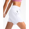 G Gradual Women’s 5″ Athletic Running Shorts with Zip Pockets Stretchy Quick Dry High Waisted for Workout Gym Hiking(White)