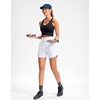 G Gradual Women’s 5″ Athletic Running Shorts with Zip Pockets Stretchy Quick Dry High Waisted for Workout Gym Hiking(White)